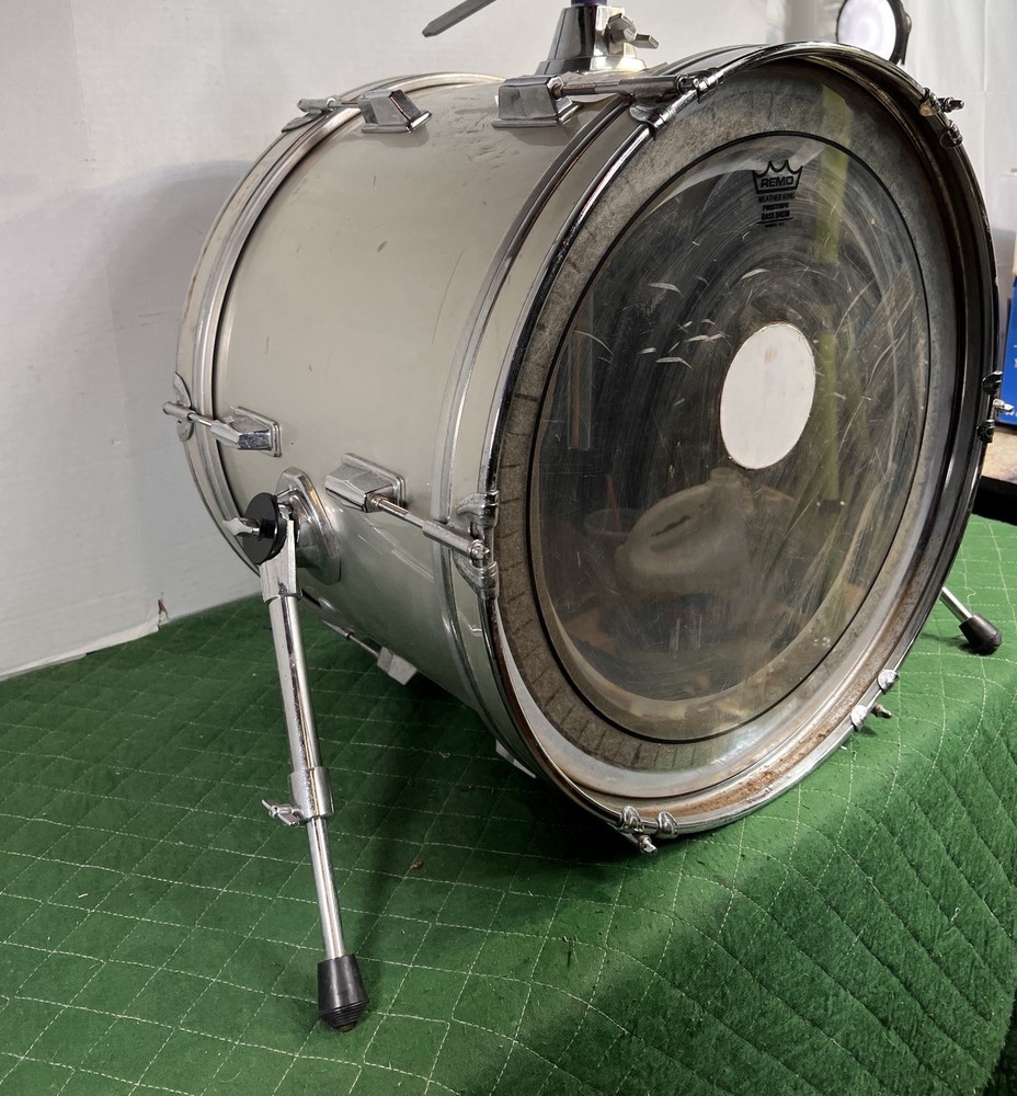Reuther 20” Silver BASS DRUM Percussion See Details as is