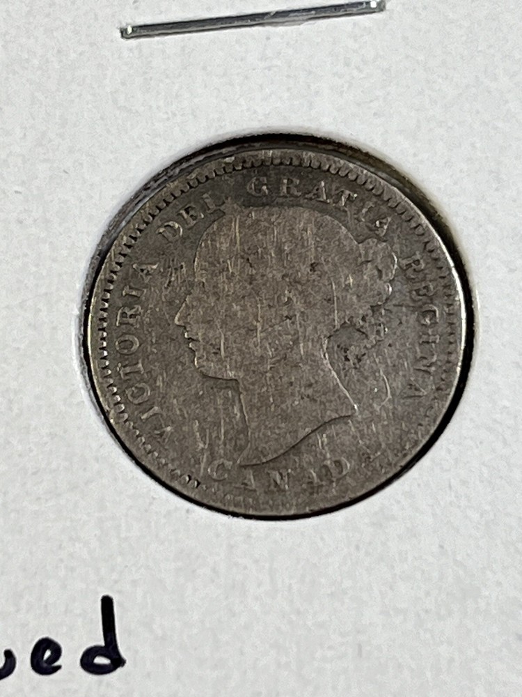 1900 Canada 10 Cents Silver Coin Cleaned