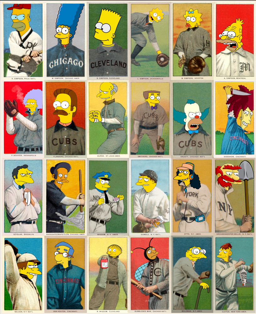 T206 Marge Simpson 2-Sided T206 Tobacco Parody Card | Patsy Dougherty
