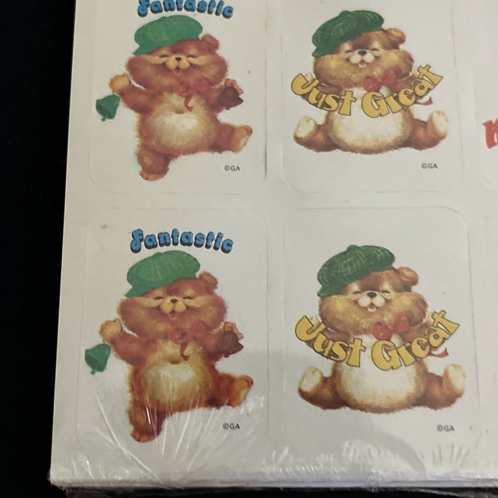 Vintage 80’s Eureka PERSONALITY BEAR Sticker Sheets grading seals) - Rare