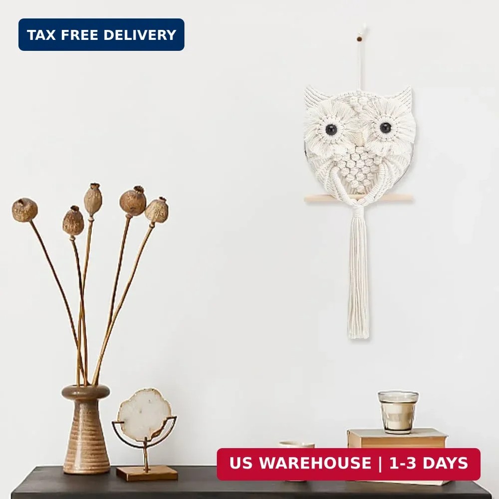 FREEBLOSS Macrame Owl Kit for Beginners Macrame Wall Hanging Kit DIY Macrame Kit