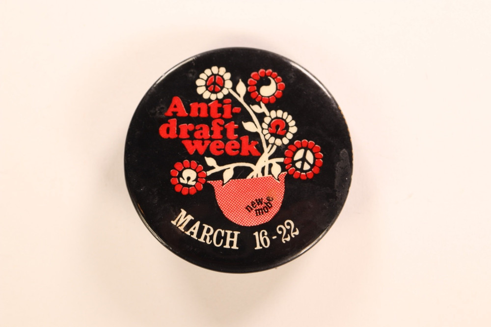 New Mobe Anti Draft Week Vietnam War Protest Pinback Button