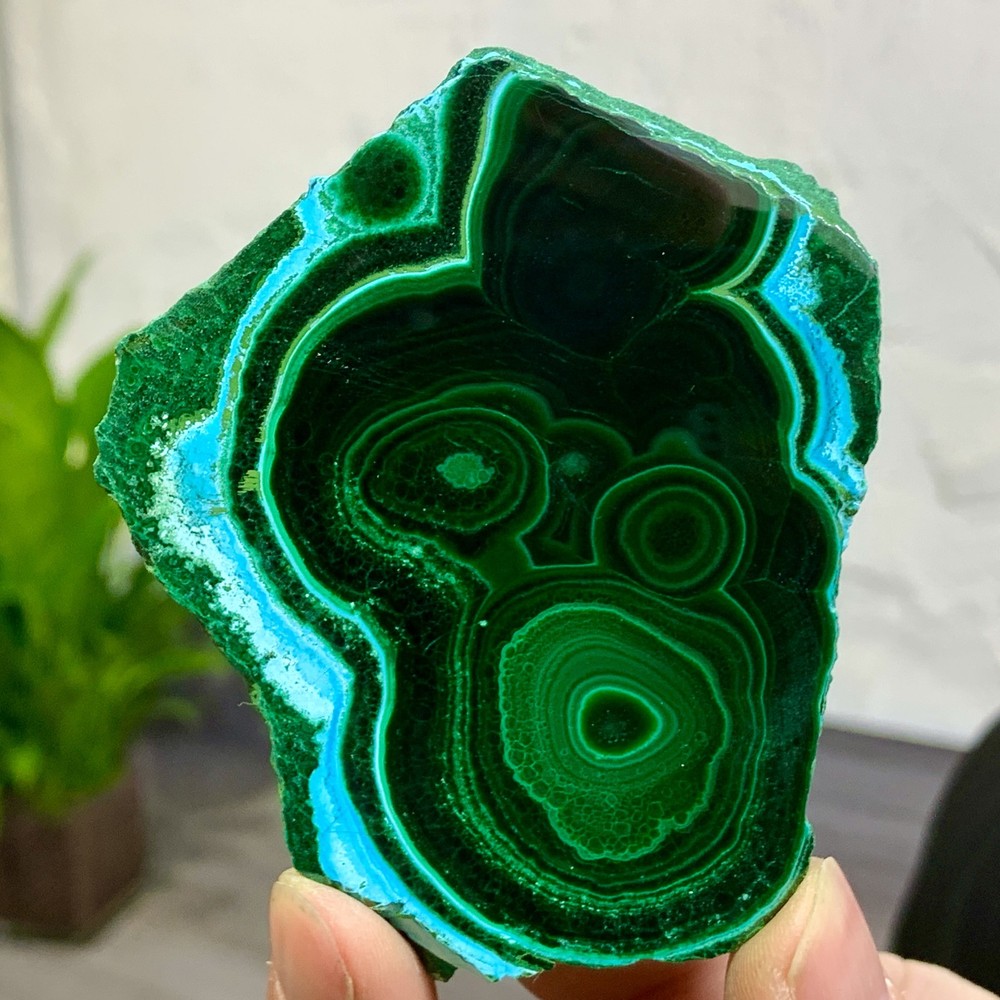 113G Natural Chrysocolla/Malachite transparent cluster rough mineral sample