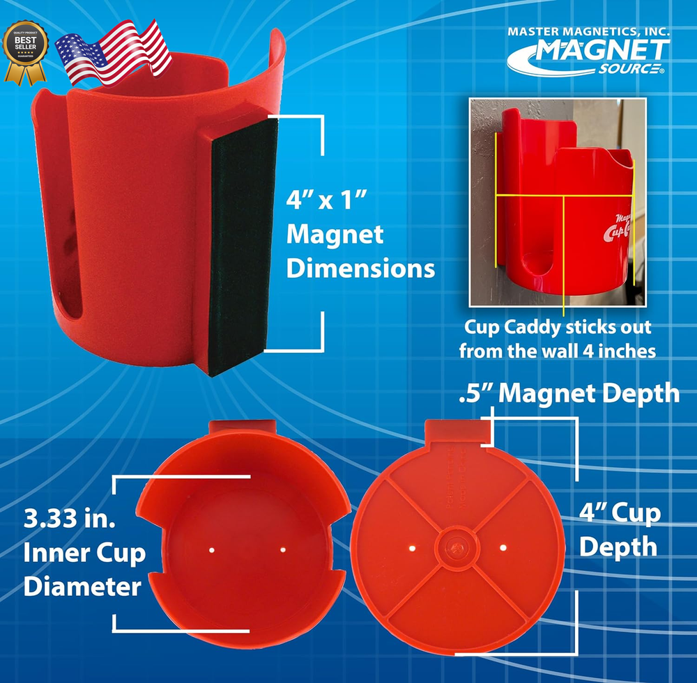 Magnetic Cup Caddy Keep Your Favorite Beverage at Hand 3.3" Inner Diameter