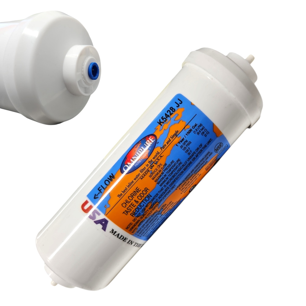 Omnipure K5428-JJ Inline GAC 8" x 2.5" Postfilter 1/4"QC