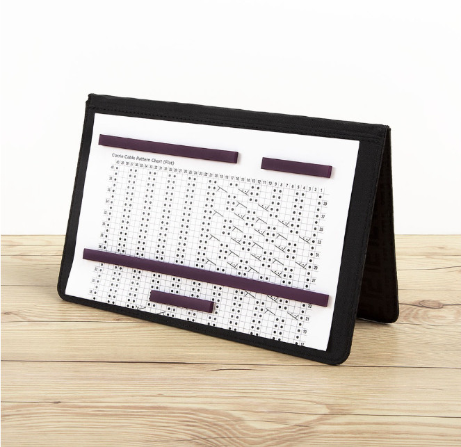 Premium Knitting Chart Keeper Magnetic Pattern Holder Foldable Stand Case