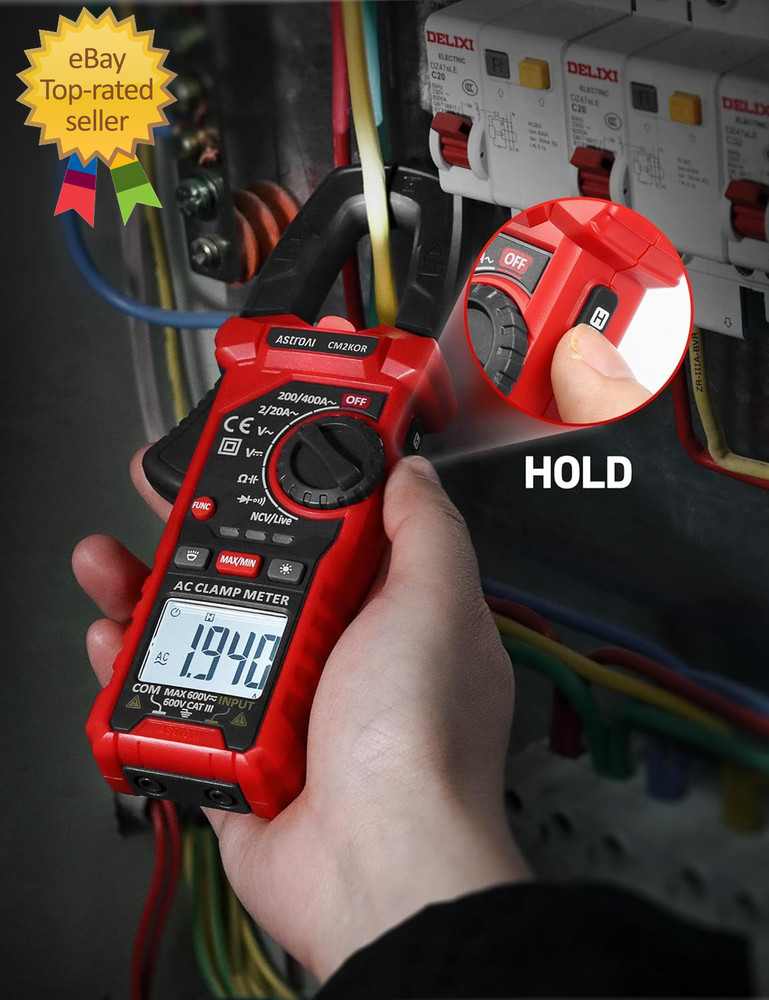 Digital Clamp Meter Multimeter 2000 Counts Amp Voltage Tester Auto-Ranging