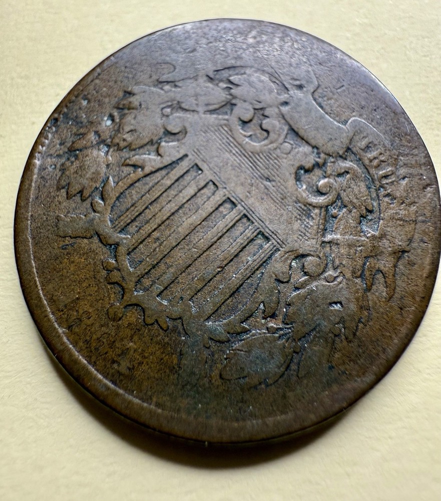 1864 U.S. Two Cent – Historic Coin with Slight Bend