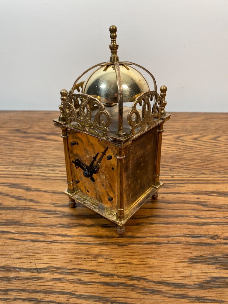 VINTAGE BRASS SMITHS MECHANICAL LANTERN CLOCK