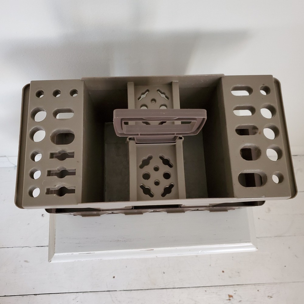Vintage Akro Mills Gray Plastic Drill Boy Toolbox Caddy