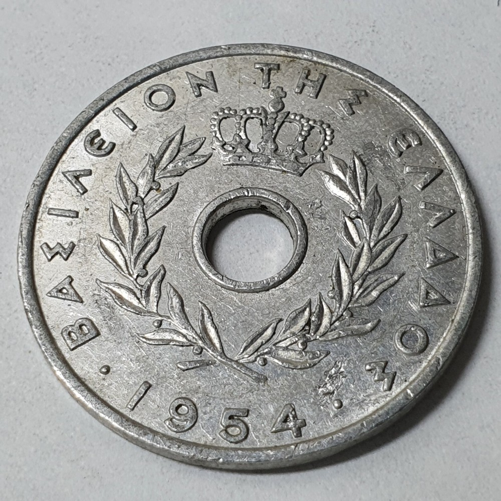 Greece 20 Lepta 1954 Coin 01922