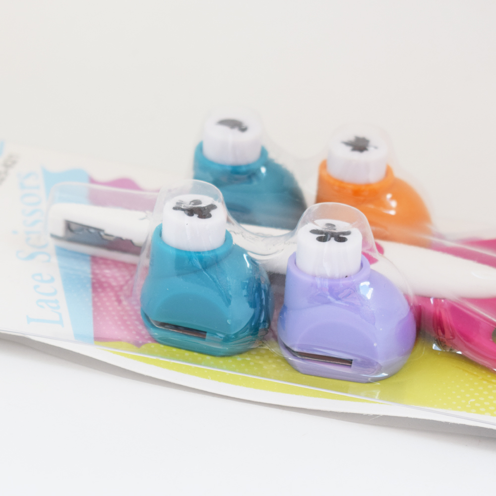 10sets Creative Paper Edger Scissors Lace Scissors + 4x different Craft Punch