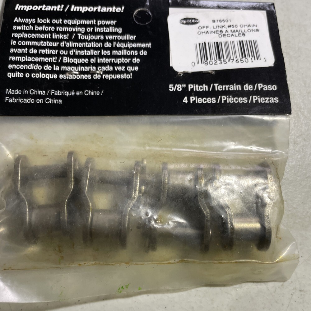 Speeco S76501, #50 Offset Roller Chain Link 3/8” Pitch (4-Pack)