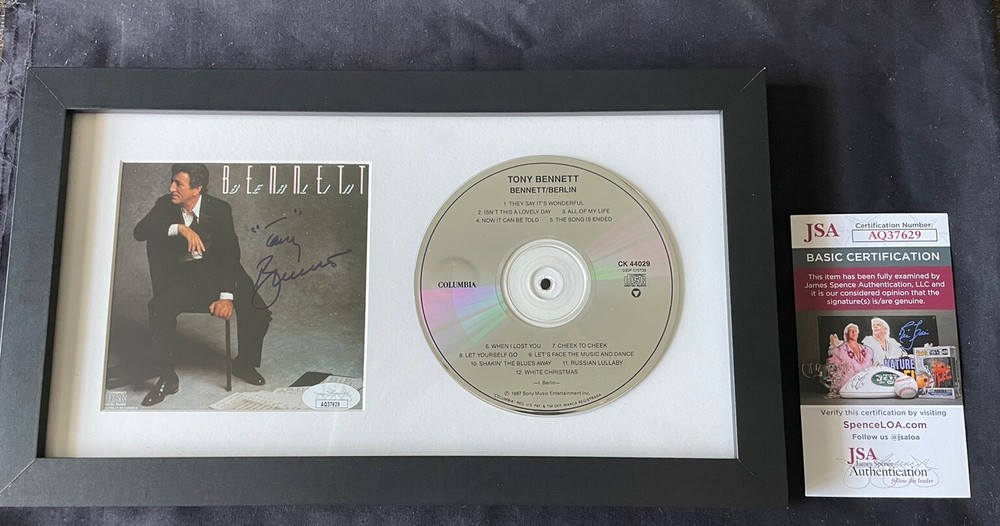 TONY BENNETT JSA COA SIGNED AUTOGRAPHED CD FRAMED FAMOUS SINGER
