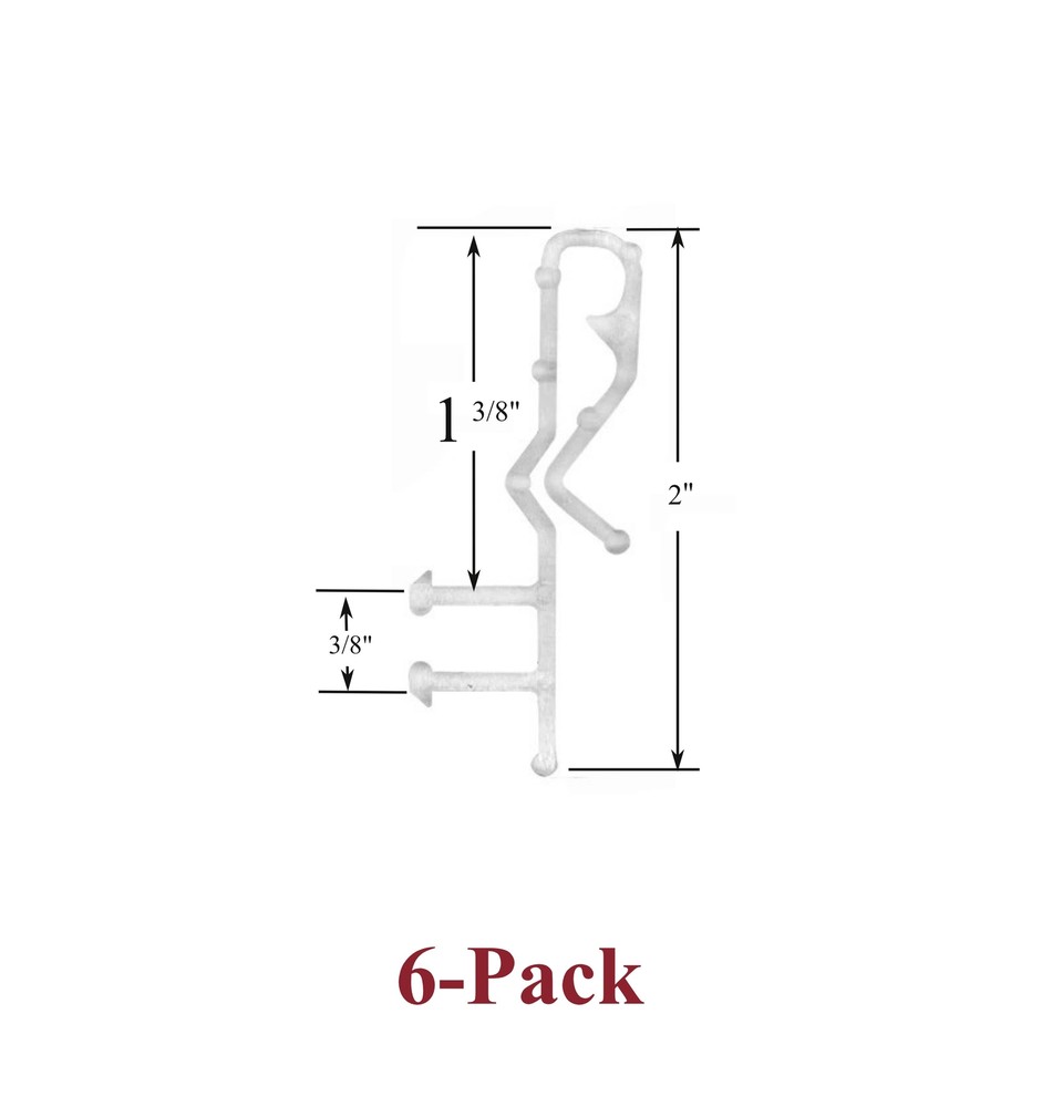 2" Hidden Channel CLEAR VALANCE RETAINER CLIPS (6-Pack)