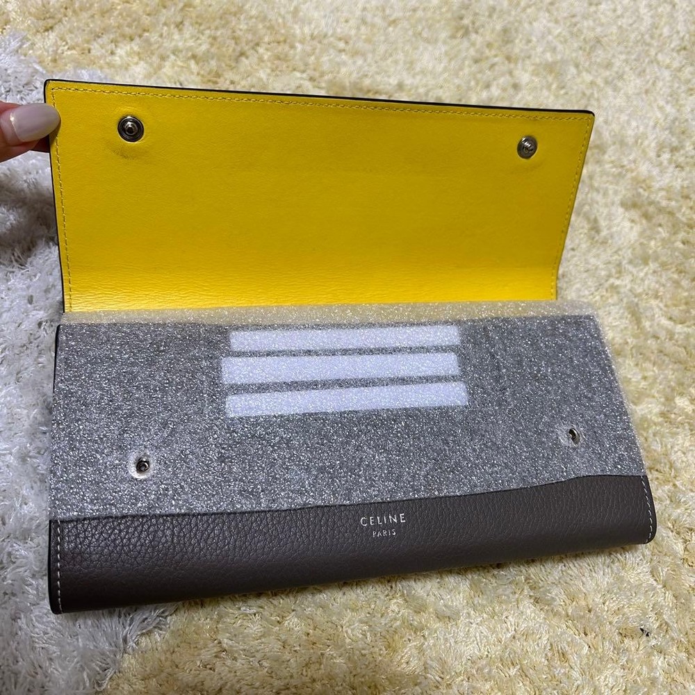 Celine Gray Long Wallet From Japan