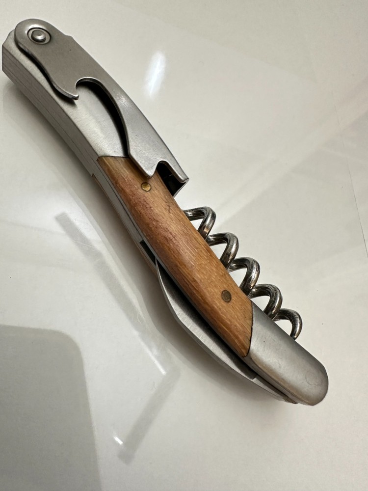 "M" mongrammed Quality Wood Waiters Corkscrew Wine Key Opener