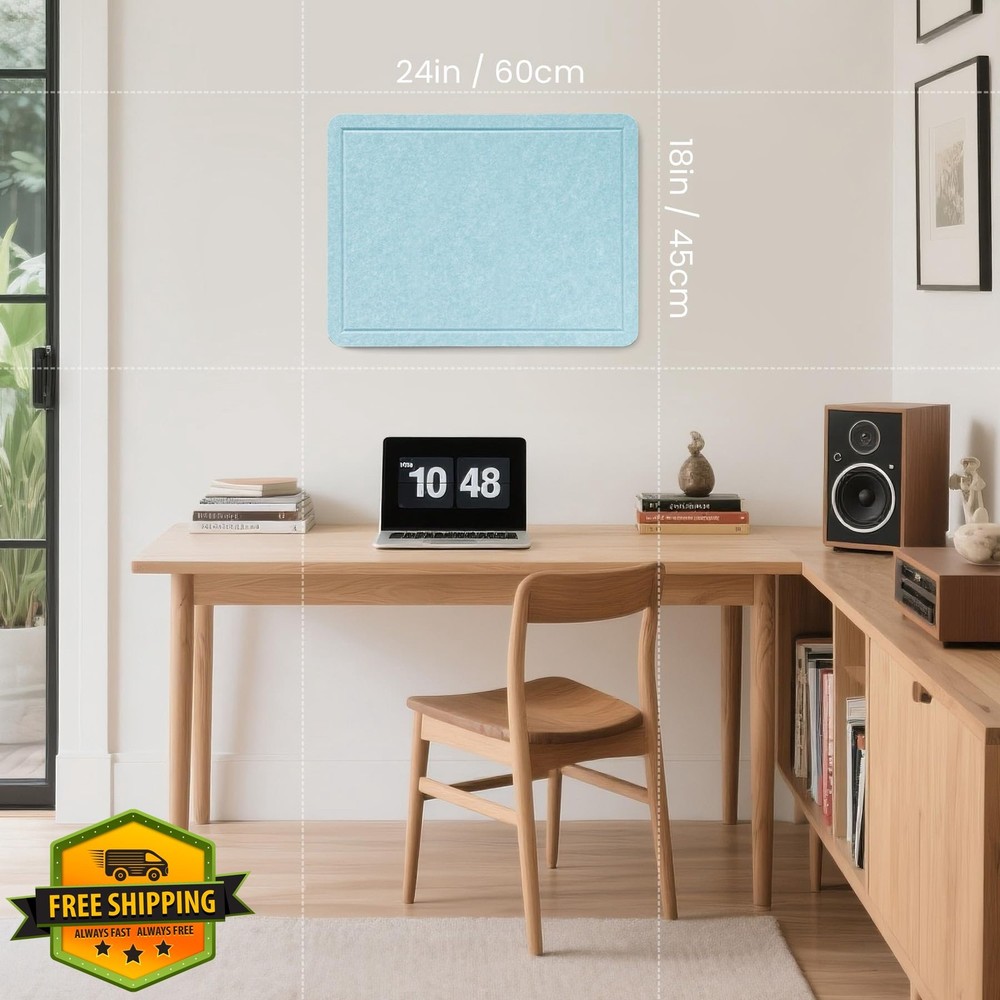 Lightomorrow Light Blue Felt Bulletin Board 24x18"