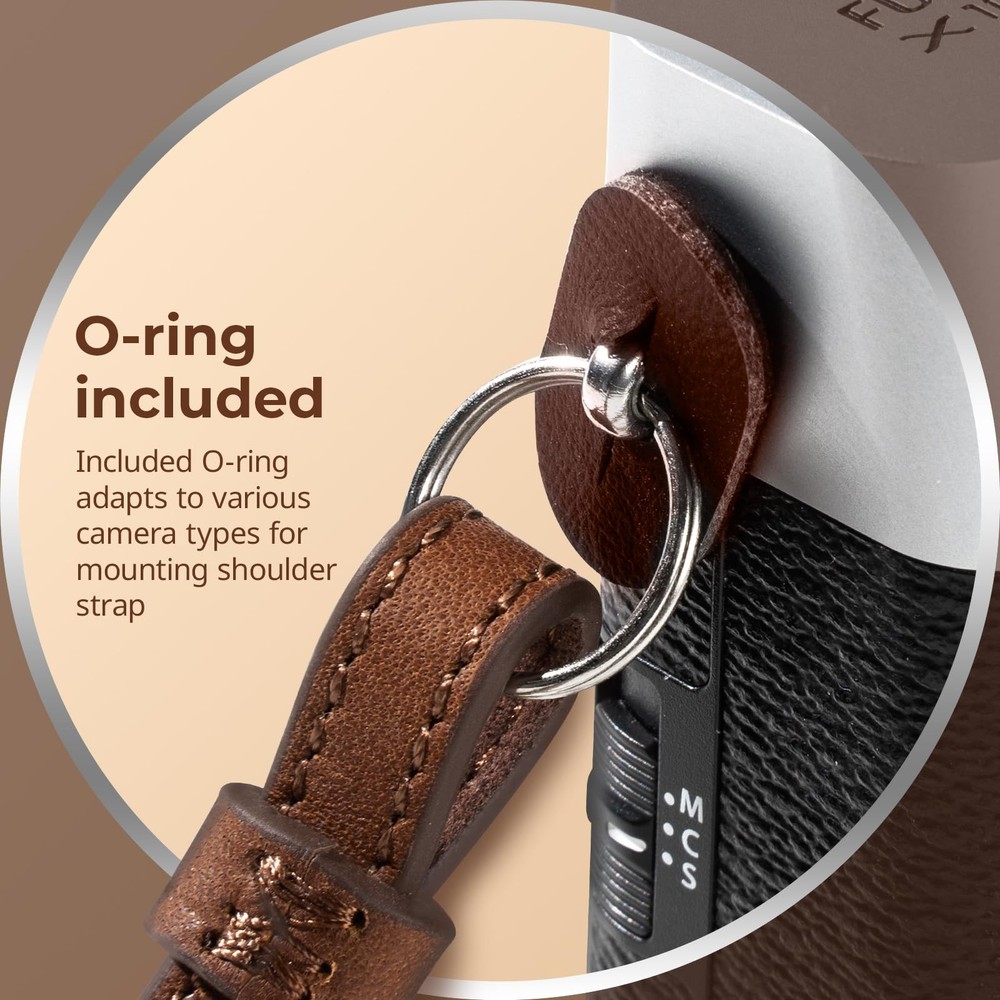 SMALLRIG Universal Leather Camera Shoulder Strap for DSLR Brown, Brown