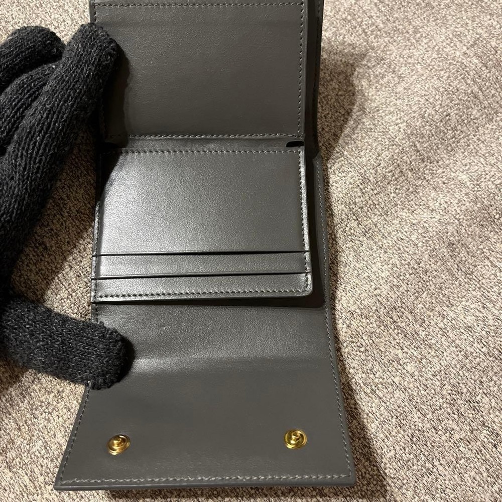 CELINE Small Tri fold Wallet Gray From Japan