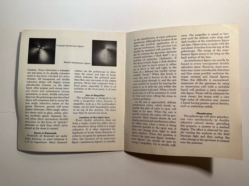 Original GIA Illuminator Polariscope User Manual – Gemological Instruments Guide