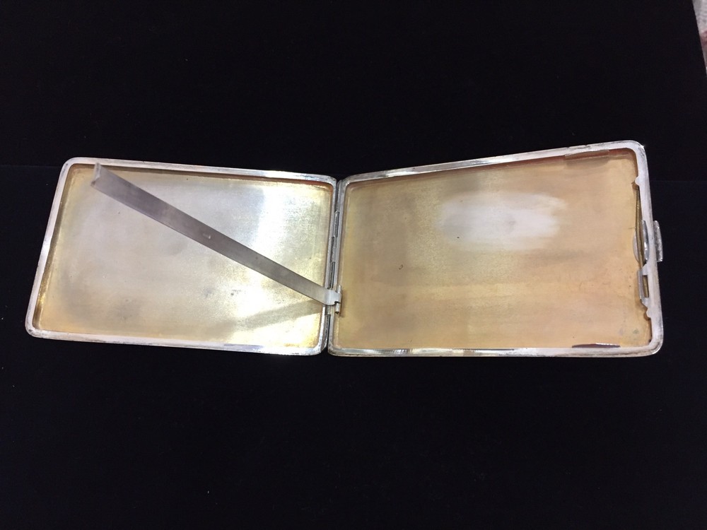 Vintage Chinese Export Sterling Silver Dragon Cigarettes Case