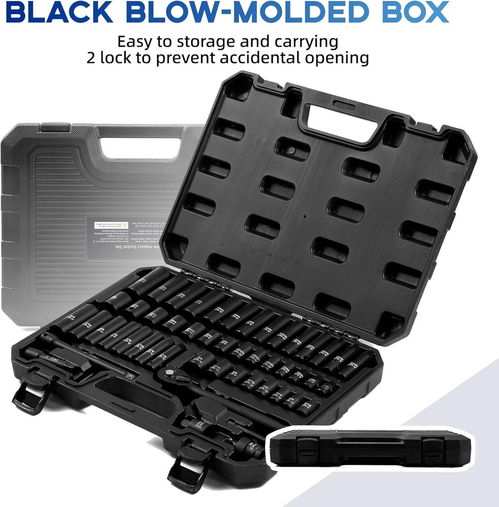 Drive Socket Set Deep and Shallow Ratchet Extension Bar Reducer