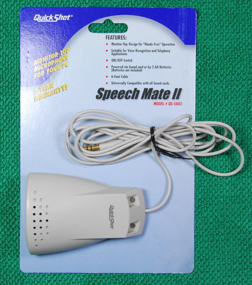 Quick Shot Speech Mate II Computer Microphone Model#: QS-5842