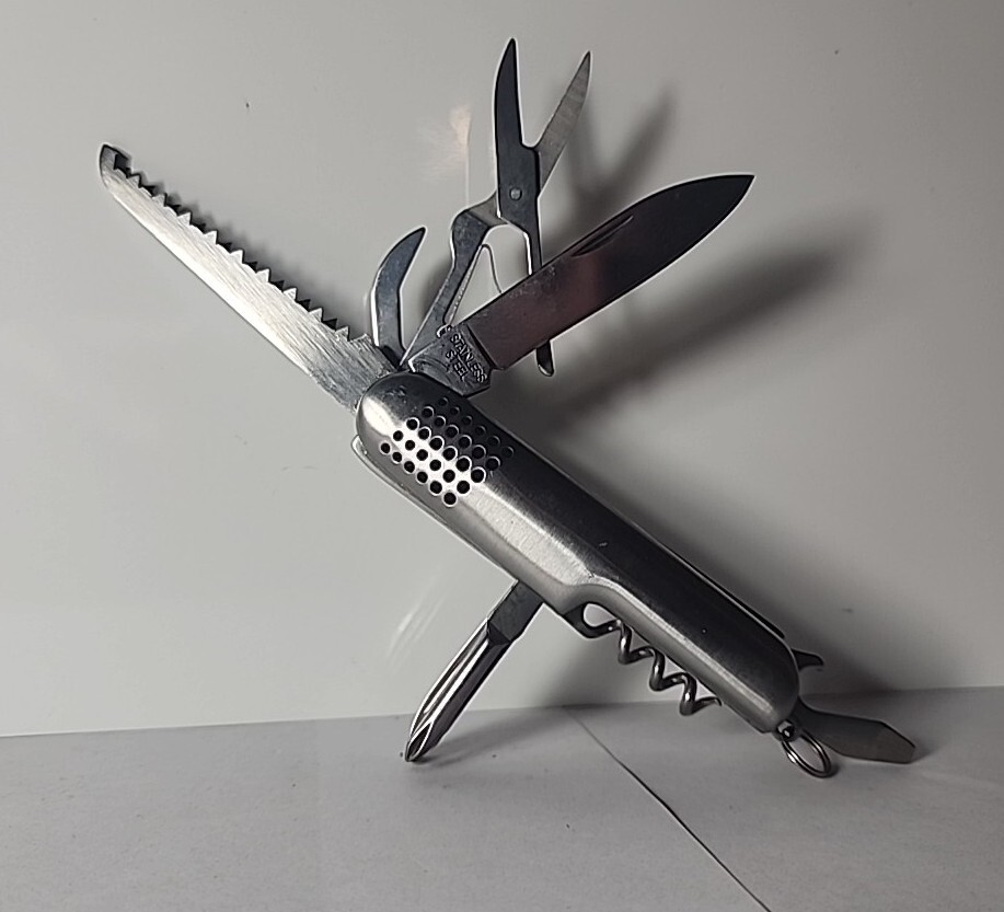 10-in-1 Folding Pocket Knife, Survival Multi-Tool