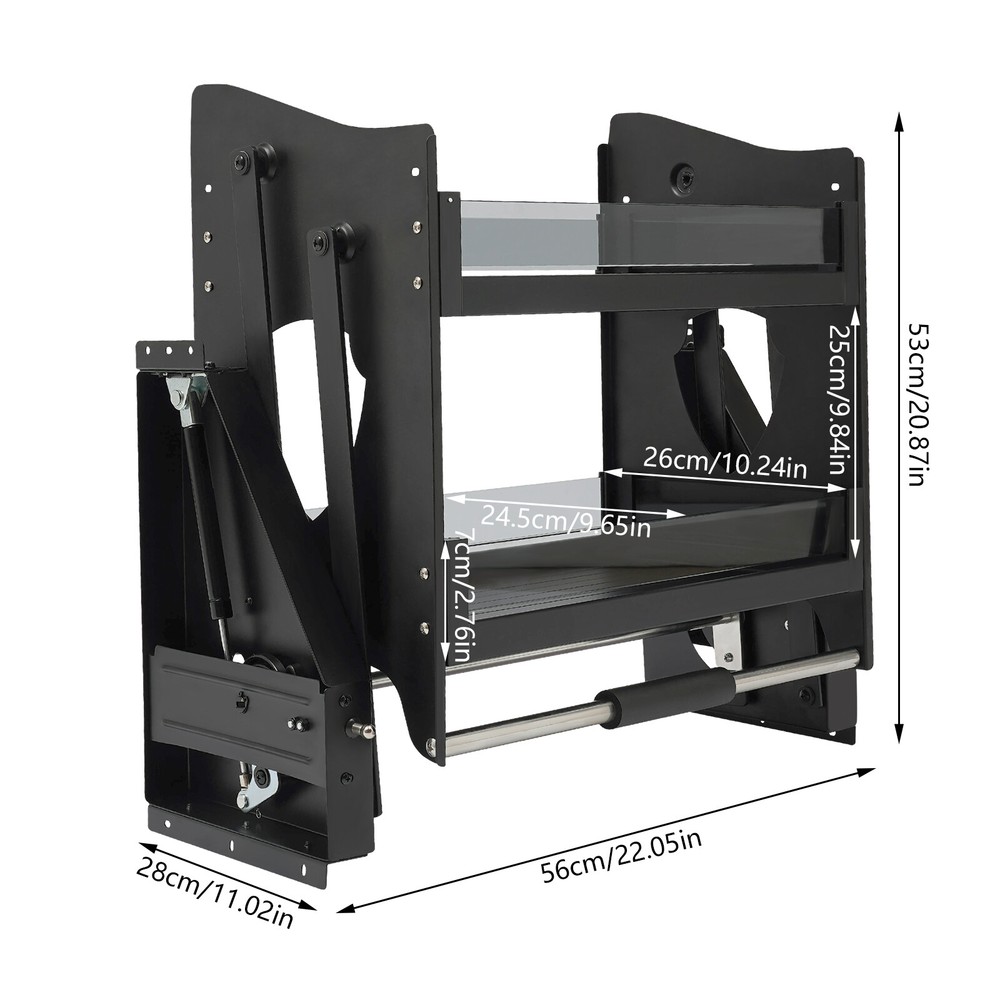 Pull Down Cabinet Organizer 2 Tier Pull-Out Cabinet Wall Shelf Spice Dishes Rack