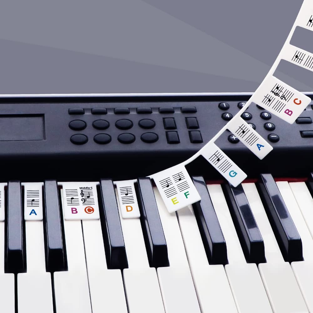 Removable Silicone Piano Keyboard Note Labels for 88 Key Full Size