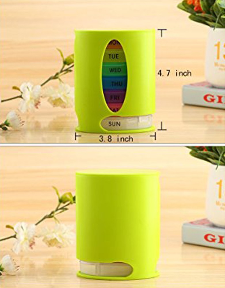 7 Day Weekly Pill Organizer Case Portable Color Coded Container Medicine Holder