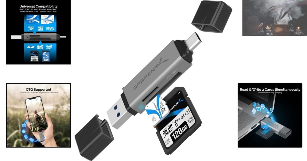 Versatile USB C and Micro SD Card Reader for Quick File Transfers Across Devices