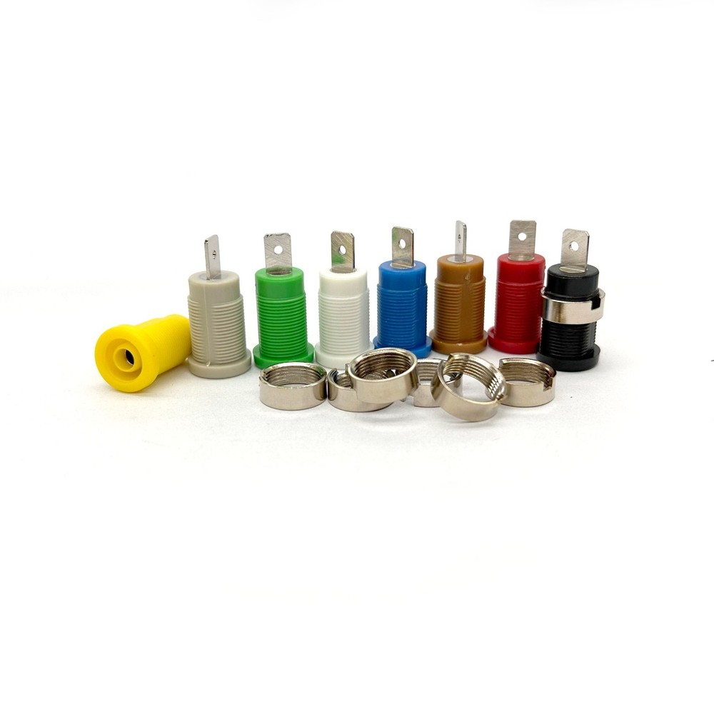 16PCS 32A Copper 4mm Binding Post Banana Socket Panel Mount Test Probe 8 Color