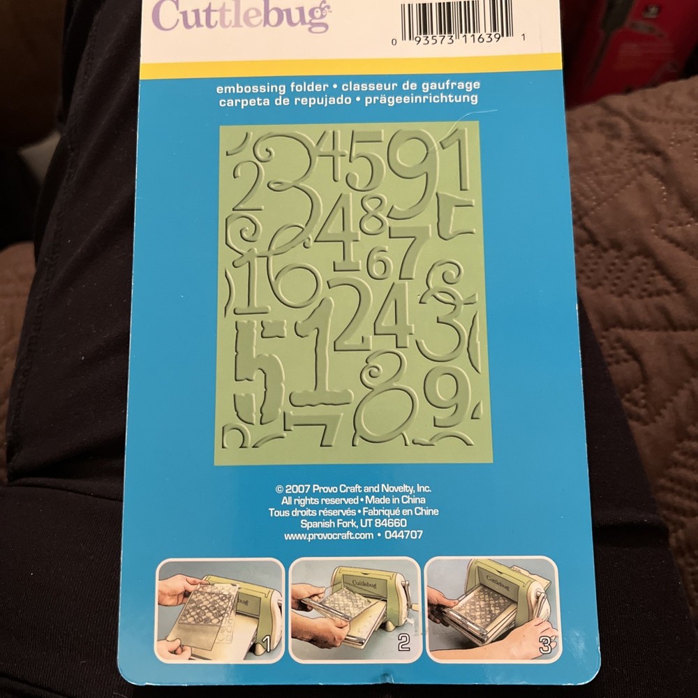 2007 Cuttlebug-Provocraft-Emboss Folder-Number Collage-1pc NEW