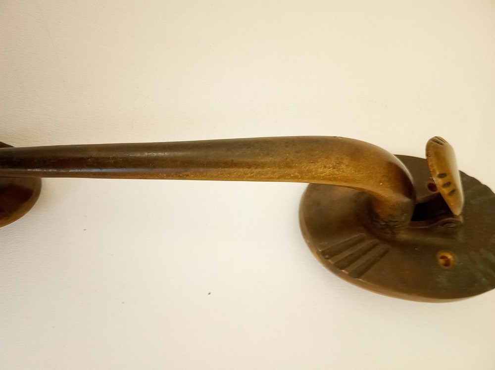 Vintage art deco brass door handle pull handle nice original patina