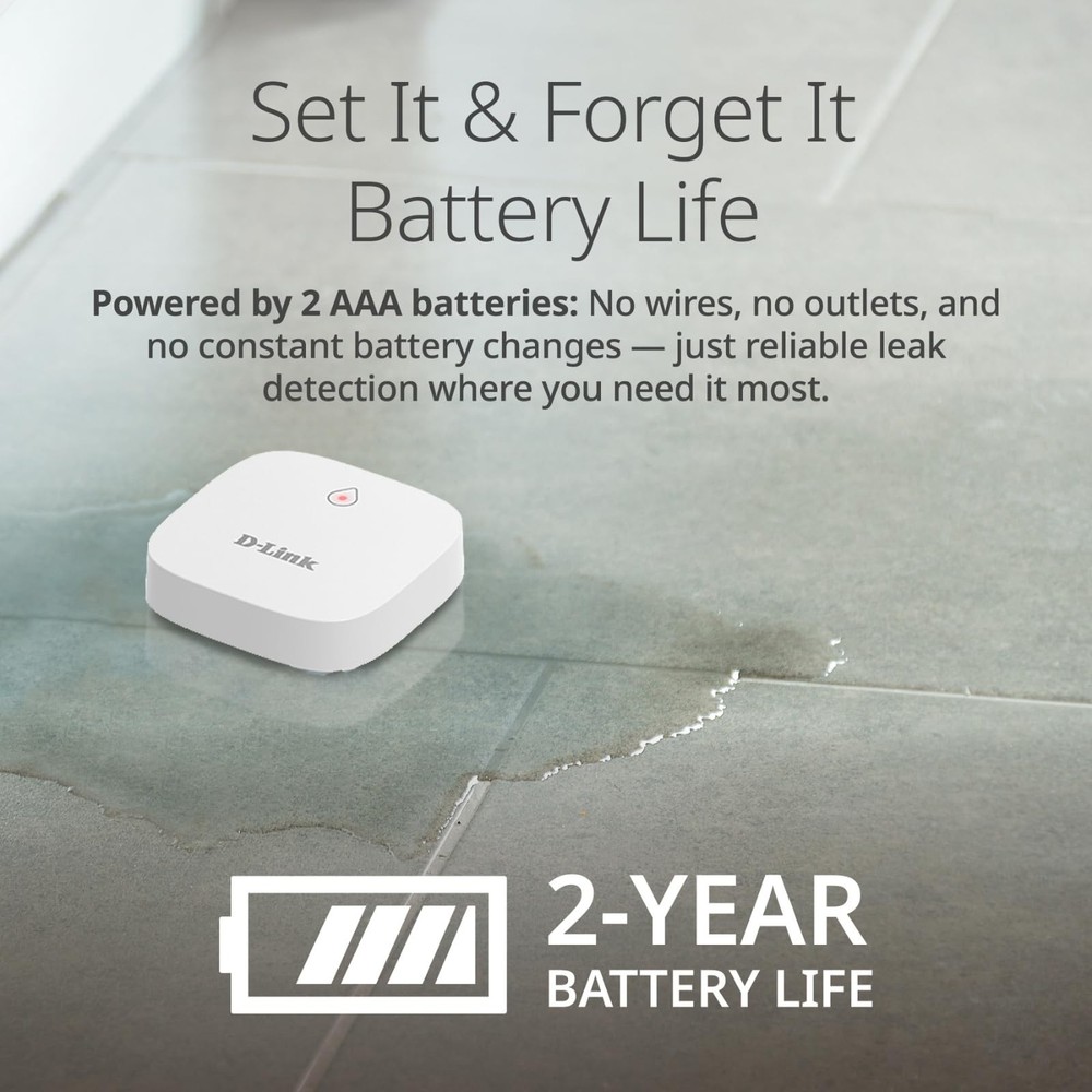D-Link Water Leak Sensor Remote Battery-Powered Long-Range Compatible SW-A11KT S