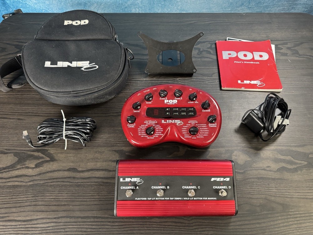 Line 6 POD 2.0 Guitar Effects Processor W/ Case, Fb4 Floor Switch, Power Adapter