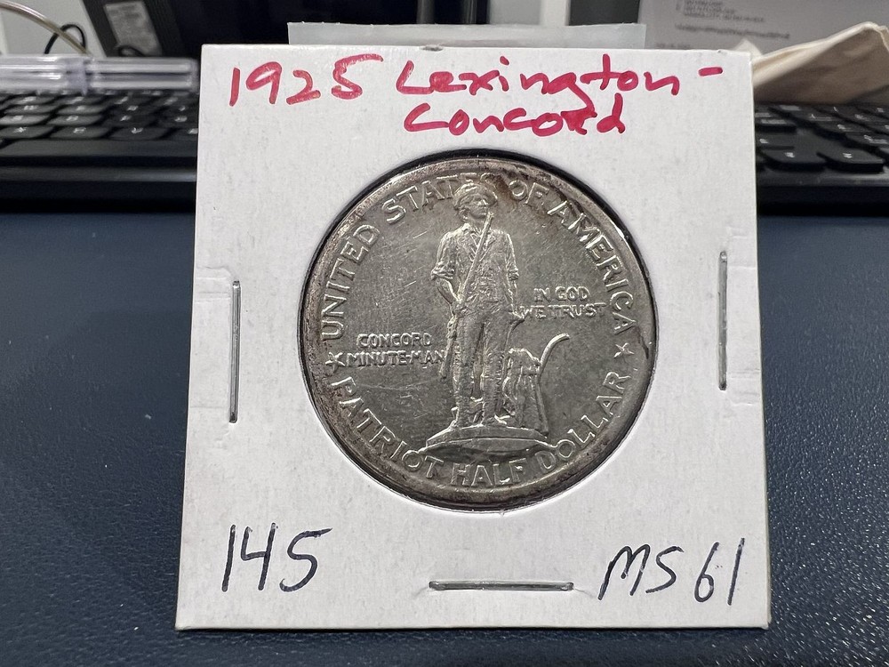 1925 50c Half Dollar Commemorative Lexington Concord (EE)