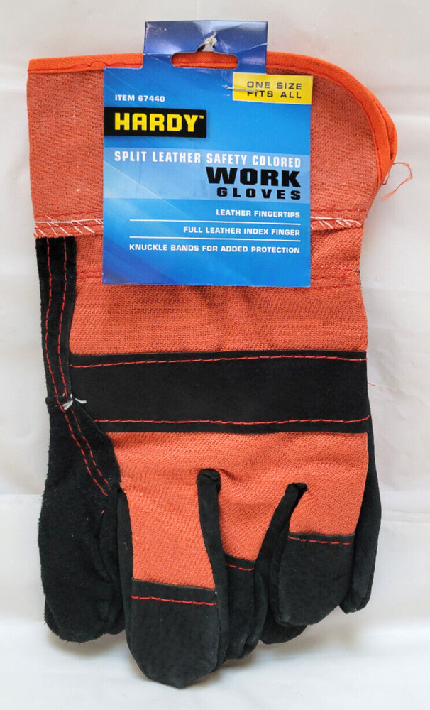 Hardy Split Leather Safety Colored Work Gloves #67440