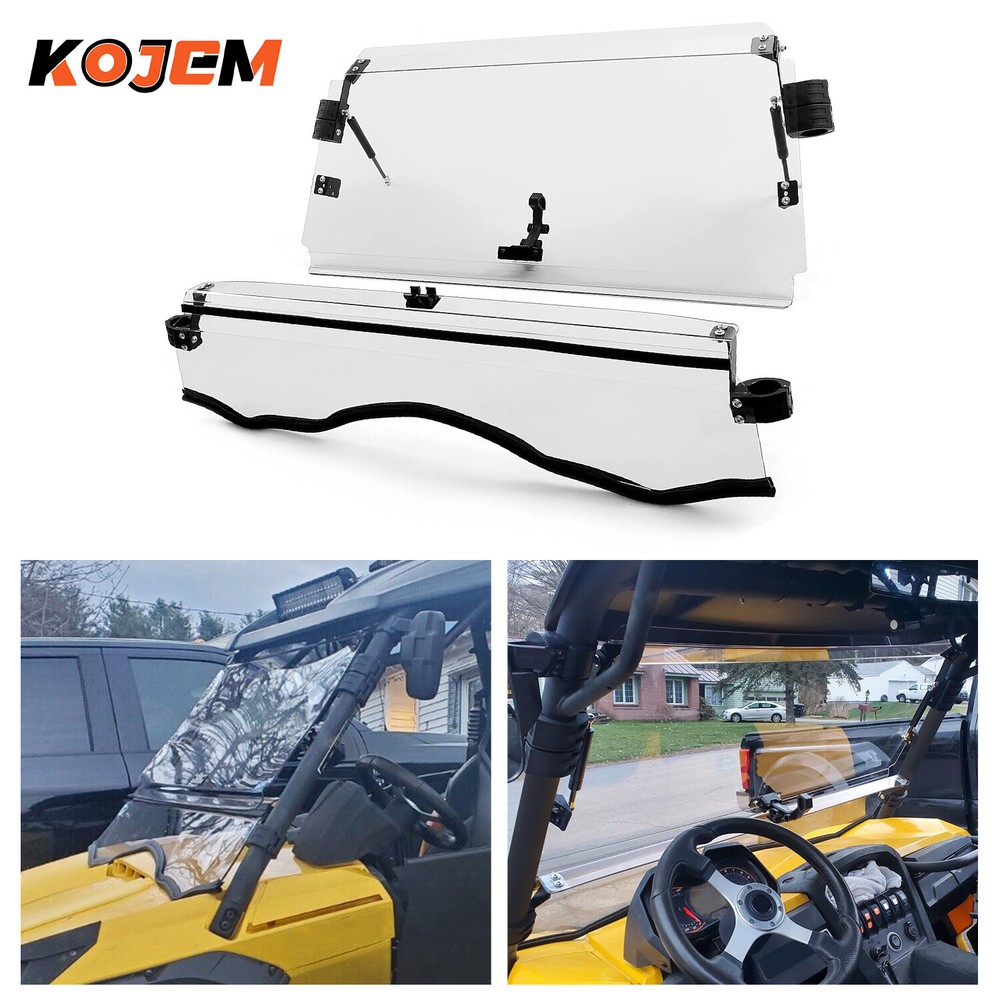 For Can-Am Scratch Resistant Full Flip Windshield 11-20 Commander 800/1000/Max