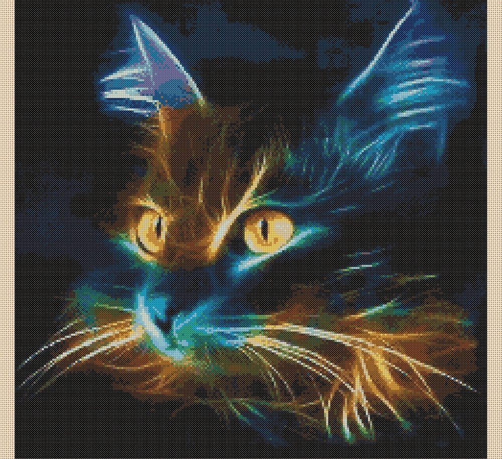Fractal Cat Counted Cross Stitch Chart No. 2-392/32