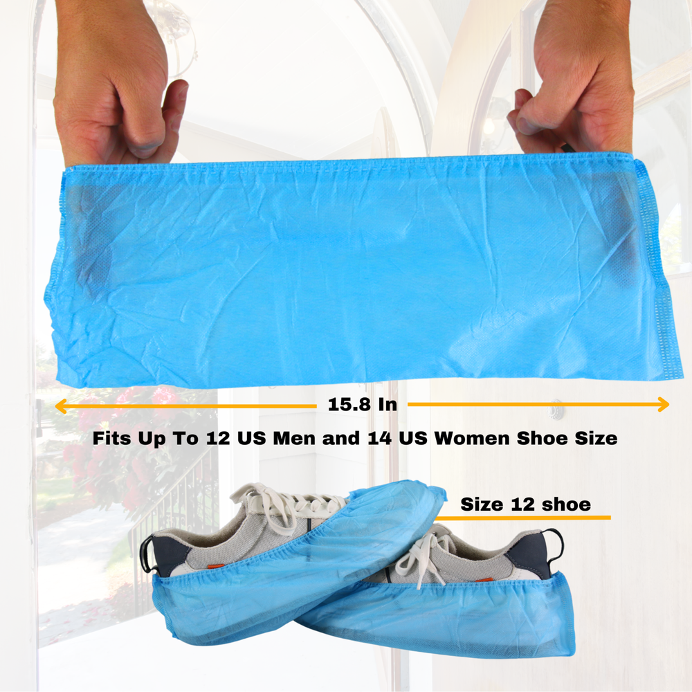 Disposable Shoe Covers 100 Pack Non-Woven, Durable, Booties Shoe Boot Protectors