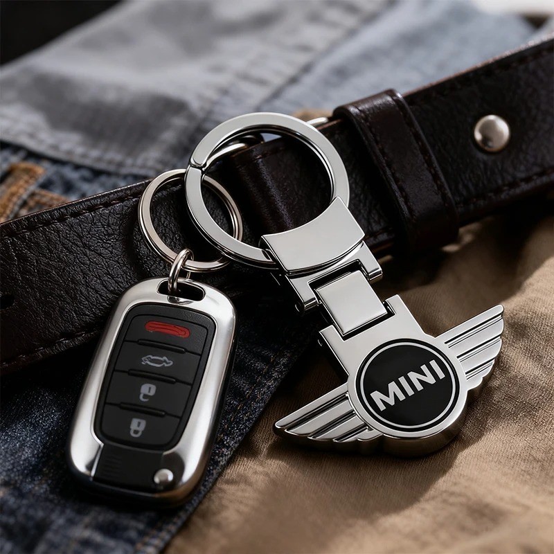 Mini Double sided Durable Metal Key Ring Keychain