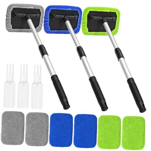 Beieverluck 15 Pieces Windshield Cleaner Tool, Inside Car Window Cleaning Tool
