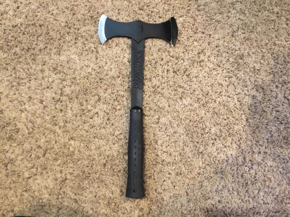 EstWing EBDBA 38 oz Black Eagle Double Bit Axe with Nylon Grip and Sheath