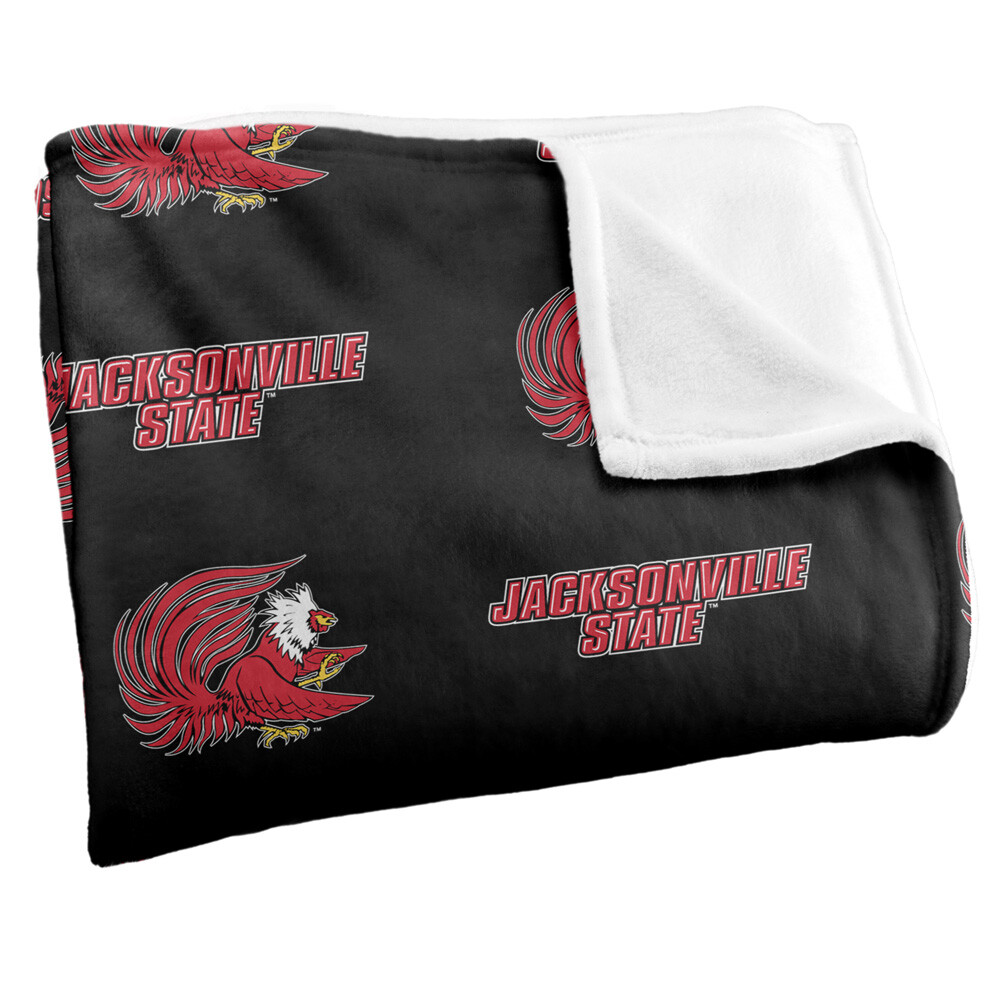 Jacksonville State University Logo Pattern Silky Touch Super Soft Throw Blanket