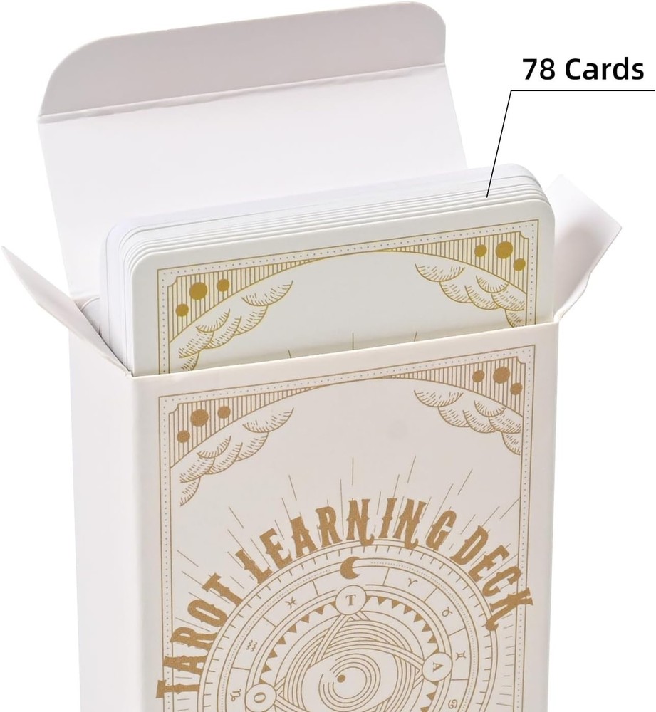 78 Clear Text Pattern Tarot Cards, Classic Tarot Learning Deck Fortune Telling G