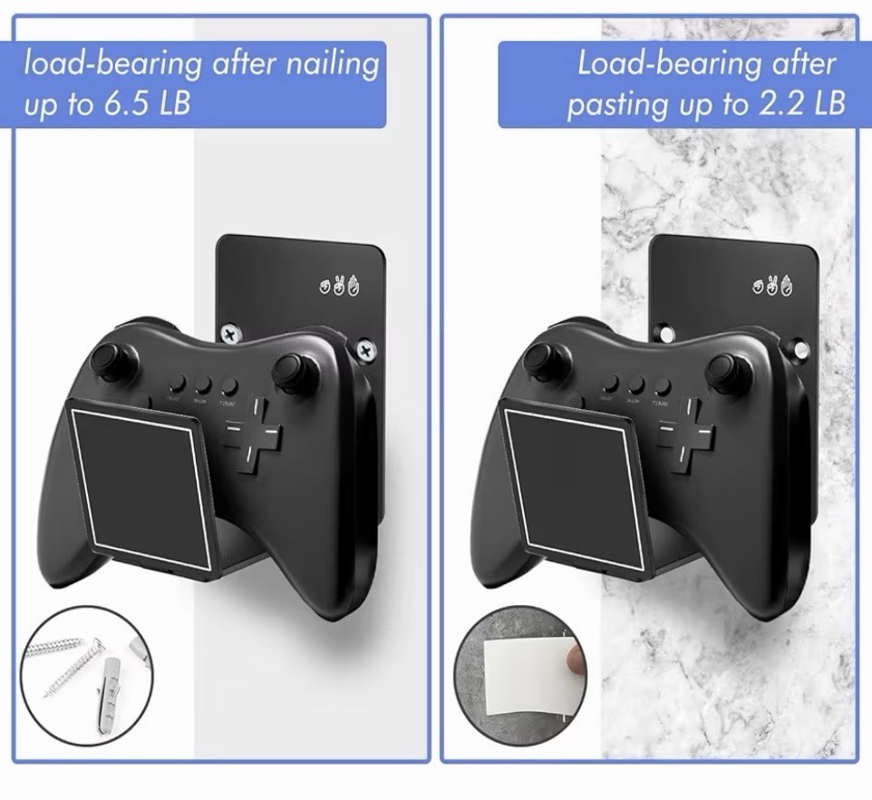 Headphone/Controller Holder Hanger Xbox/PS4/PS5/PC Adhesive Strips/Screws