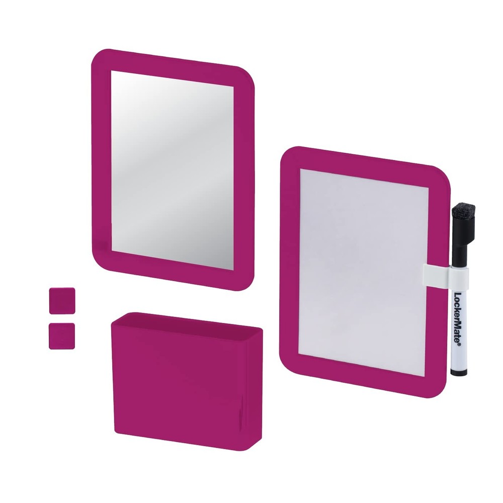 6-Piece Locker Organizer Kit, Includes Mirror, Whiteboard, Storage Cup & Dry ...